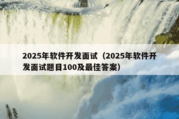 2025年软件开发面试(2025年软件开发面试题目100及最佳答案)