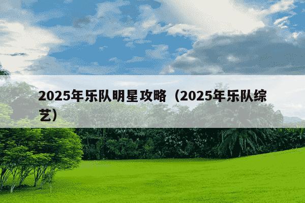 2025年乐队明星攻略（2025年乐队综艺）