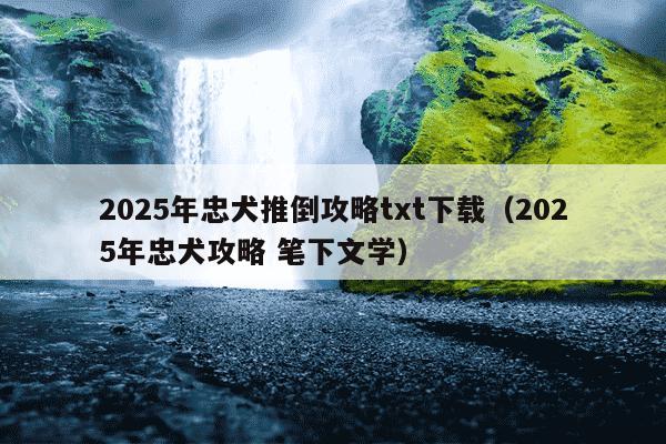 2025年忠犬推倒攻略txt下载（2025年忠犬攻略 笔下文学）