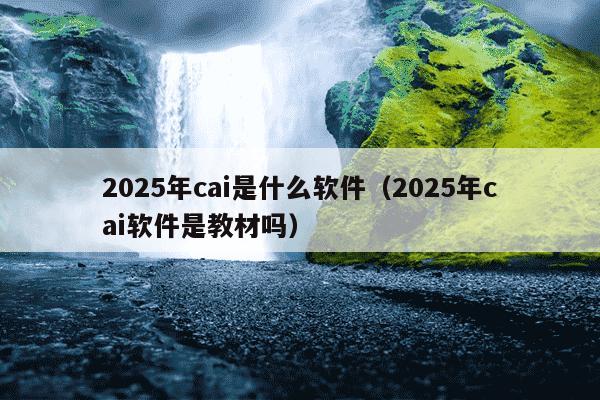 2025年cai是什么软件(2025年cai软件是教材吗)