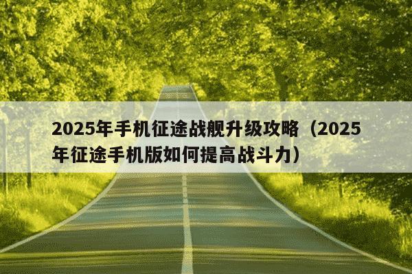 2025年手机征途战舰升级攻略(2025年征途手机版如何提高战斗力)