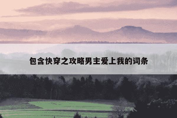 包含快穿之攻略男主爱上我的词条
