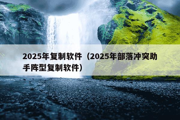 2025年复制软件（2025年部落冲突助手阵型复制软件）