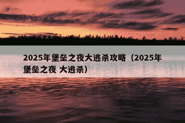 2025年堡垒之夜大逃杀攻略（2025年堡垒之夜 大逃杀）