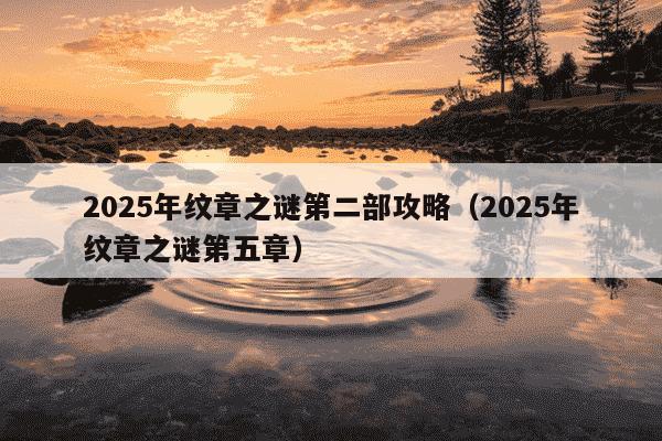 2025年纹章之谜第二部攻略（2025年纹章之谜第五章）