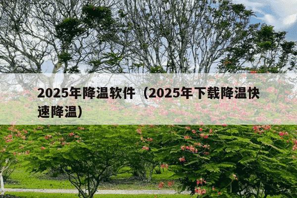 2025年降温软件（2025年下载降温快速降温）