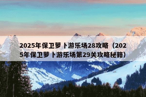 2025年保卫萝卜游乐场28攻略（2025年保卫萝卜游乐场第29关攻略秘籍）