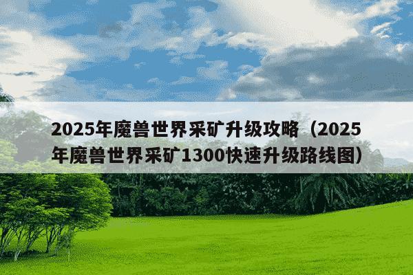 2025年魔兽世界采矿升级攻略(2025年魔兽世界采矿1300快速升级路线图)
