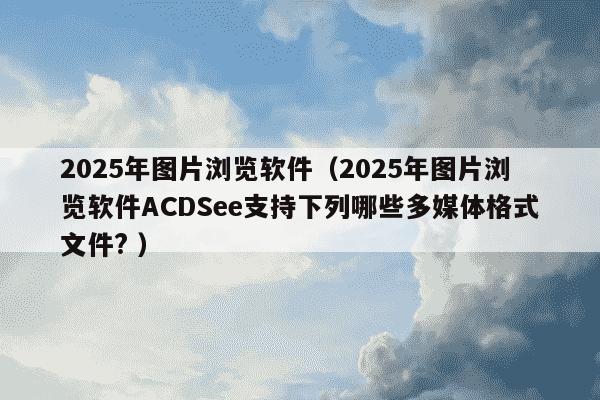 2025年图片浏览软件(2025年图片浏览软件ACDSee支持下列哪些多媒体格式文件? )