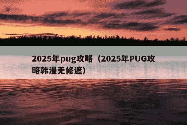 2025年pug攻略（2025年PUG攻略韩漫无修遮）