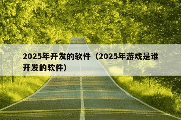 2025年开发的软件(2025年游戏是谁开发的软件)