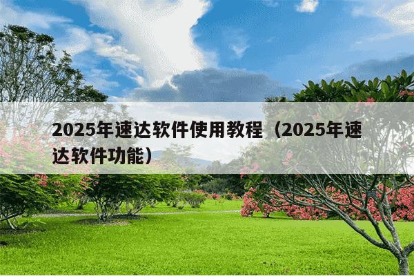 2025年速达软件使用教程(2025年速达软件功能)