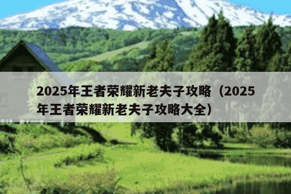 2025年王者荣耀新老夫子攻略（2025年王者荣耀新老夫子攻略大全）
