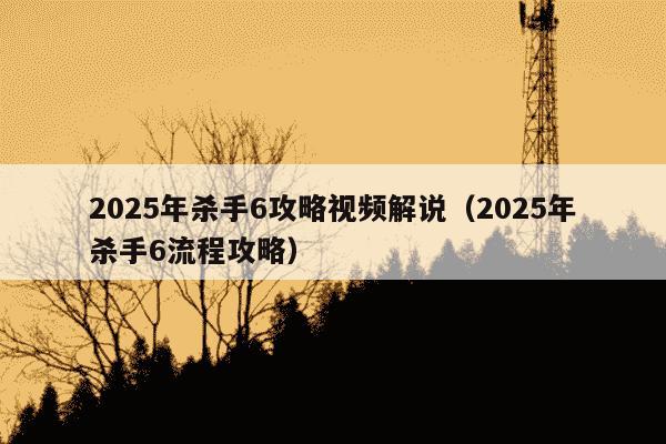 2025年杀手6攻略视频解说（2025年杀手6流程攻略）