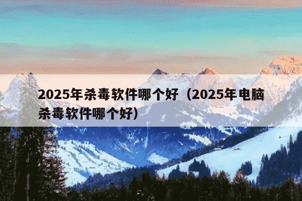 2025年杀毒软件哪个好（2025年电脑杀毒软件哪个好）
