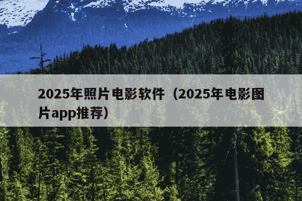 2025年照片电影软件(2025年电影图片app推荐)