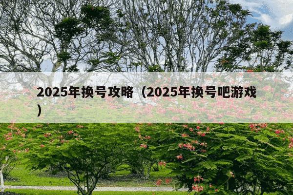 2025年换号攻略（2025年换号吧游戏）