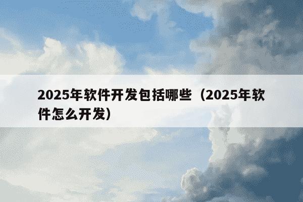 2025年软件开发包括哪些(2025年软件怎么开发)