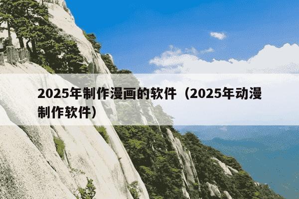 2025年制作漫画的软件(2025年动漫制作软件)