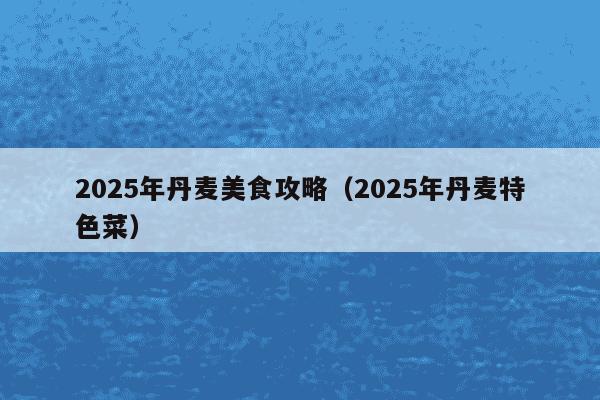 2025年丹麦美食攻略（2025年丹麦特色菜）