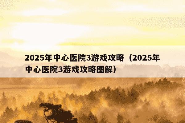 2025年中心医院3游戏攻略（2025年中心医院3游戏攻略图解）