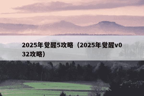 2025年觉醒5攻略(2025年觉醒v032攻略)
