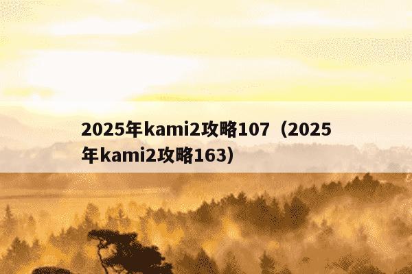 2025年kami2攻略107（2025年kami2攻略163）