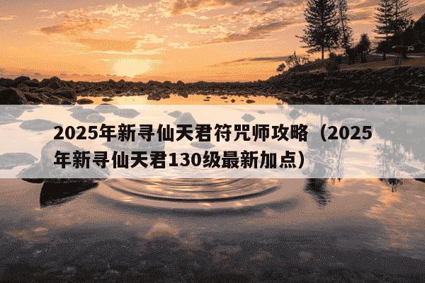 2025年新寻仙天君符咒师攻略(2025年新寻仙天君130级最新加点)