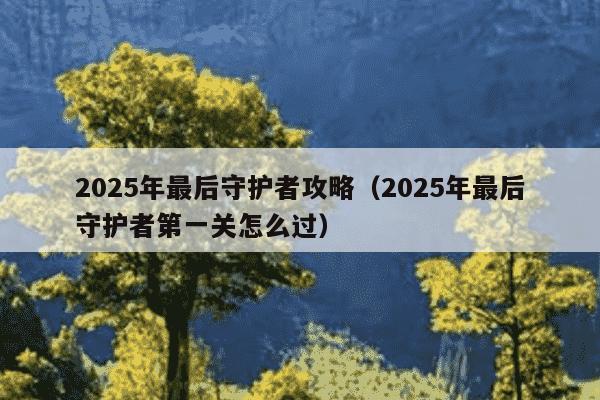 2025年最后守护者攻略(2025年最后守护者第一关怎么过)