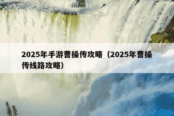 2025年手游曹操传攻略(2025年曹操传线路攻略)