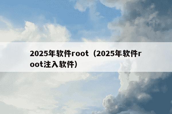 2025年软件root（2025年软件root注入软件）