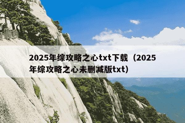 2025年综攻略之心txt下载(2025年综攻略之心未删减版txt)