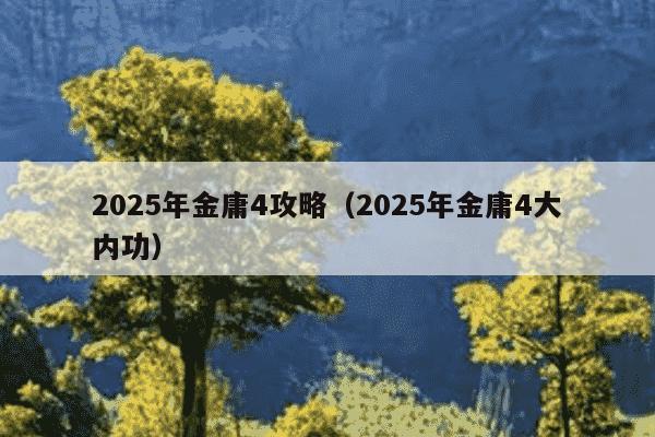 2025年金庸4攻略(2025年金庸4大内功)