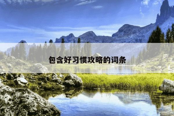 包含好习惯攻略的词条