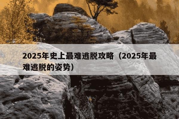 2025年史上最难逃脱攻略(2025年最难逃脱的姿势)