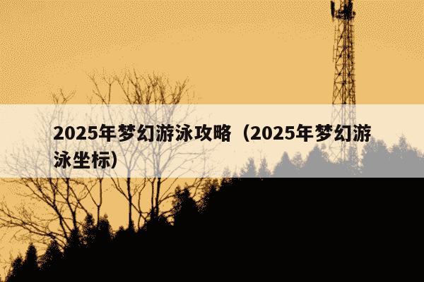 2025年梦幻游泳攻略(2025年梦幻游泳坐标)