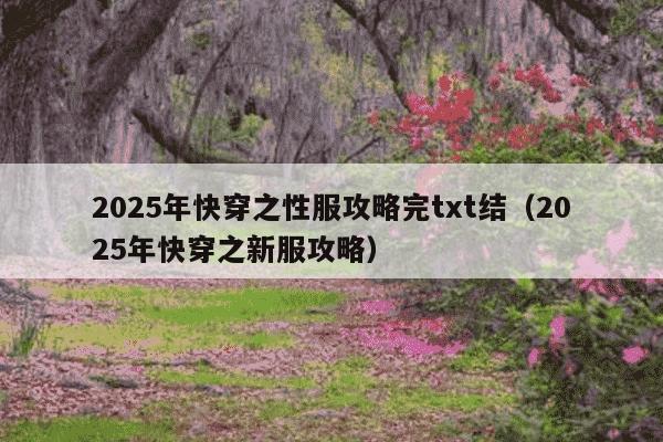 2025年快穿之性服攻略完txt结（2025年快穿之新服攻略）