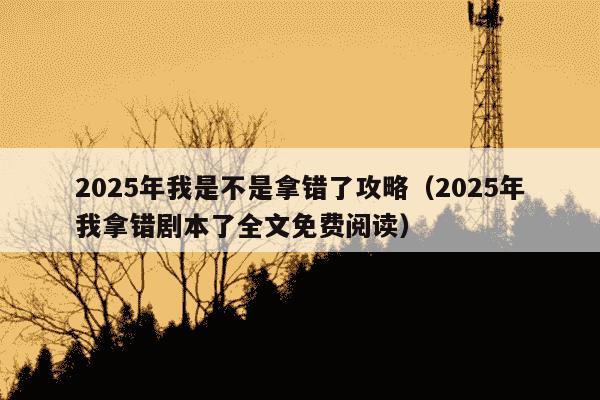 2025年我是不是拿错了攻略（2025年我拿错剧本了全文免费阅读）