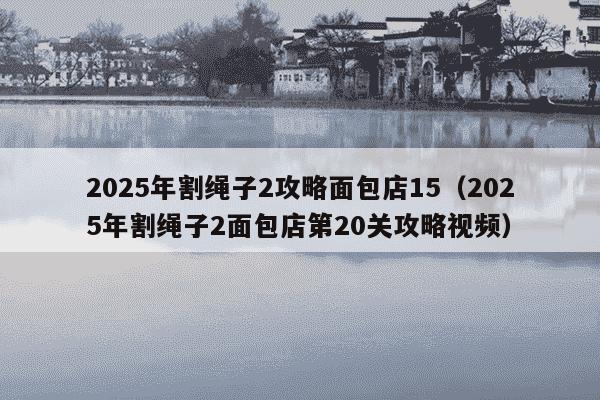 2025年割绳子2攻略面包店15(2025年割绳子2面包店第20关攻略视频)
