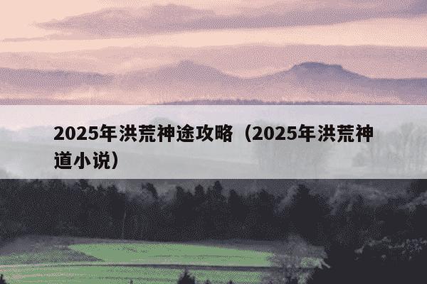 2025年洪荒神途攻略（2025年洪荒神道小说）