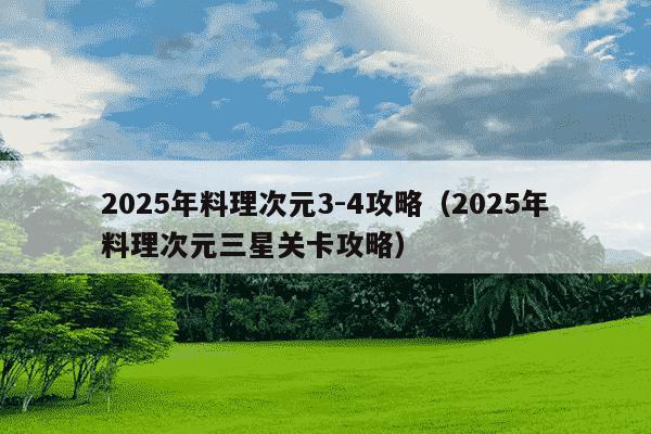 2025年料理次元3-4攻略（2025年料理次元三星关卡攻略）