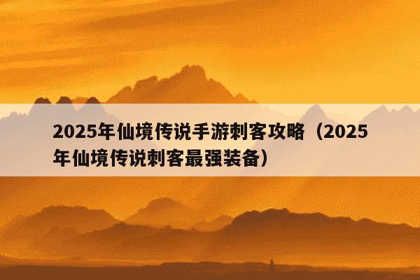 2025年仙境传说手游刺客攻略（2025年仙境传说刺客最强装备）