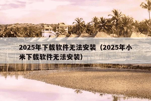 2025年下载软件无法安装（2025年小米下载软件无法安装）