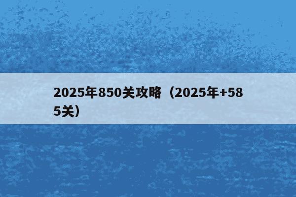 2025年850关攻略（2025年+585关）