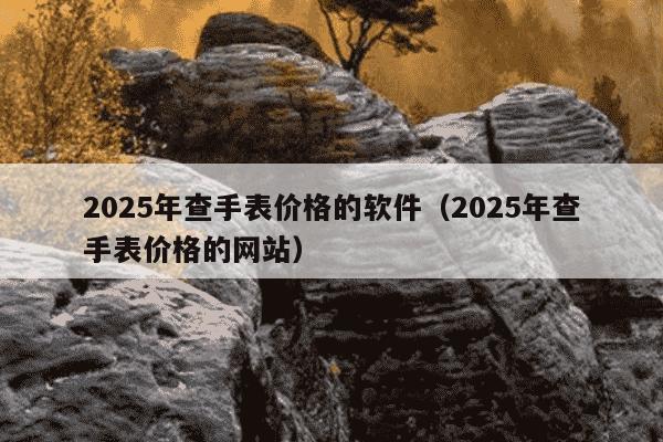 2025年查手表价格的软件（2025年查手表价格的网站）