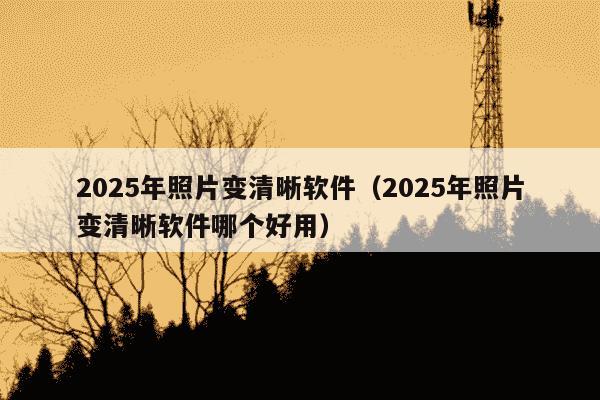 2025年照片变清晰软件（2025年照片变清晰软件哪个好用）