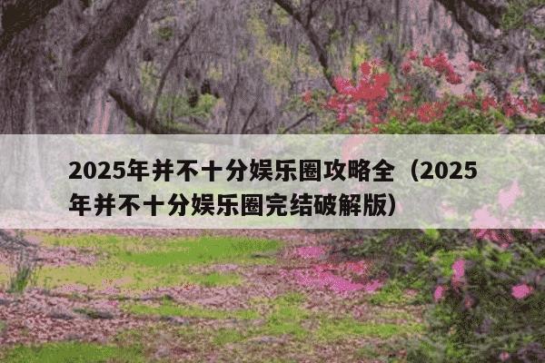 2025年并不十分娱乐圈攻略全（2025年并不十分娱乐圈完结破解版）
