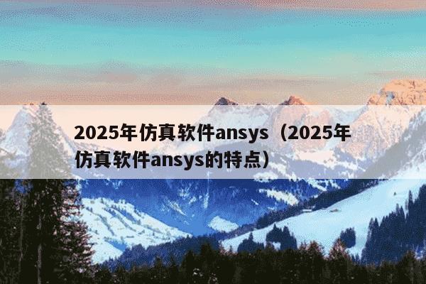 2025年仿真软件ansys(2025年仿真软件ansys的特点)