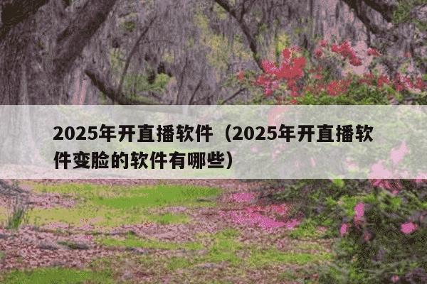 2025年开直播软件(2025年开直播软件变脸的软件有哪些)