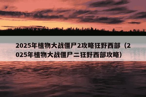 2025年植物大战僵尸2攻略狂野西部(2025年植物大战僵尸二狂野西部攻略)